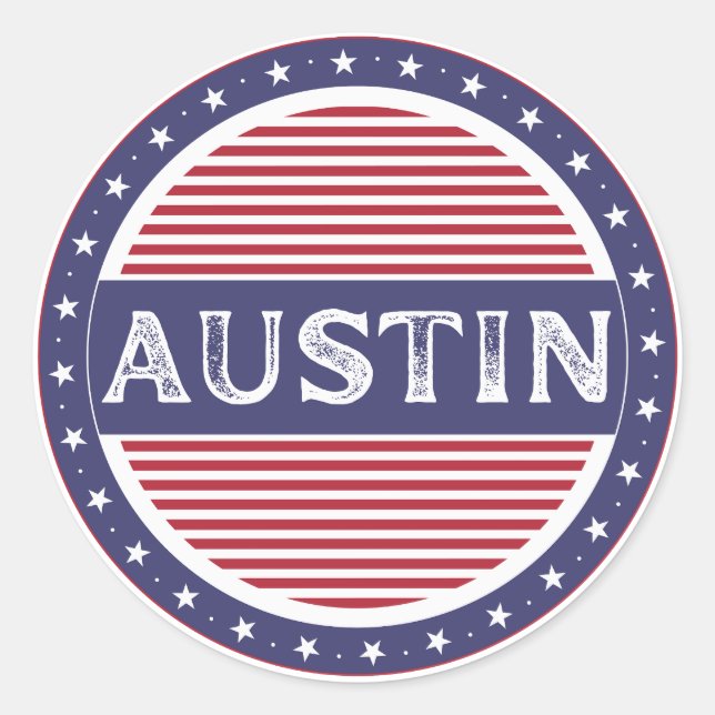 Adesivo Austin City Pride Emblem – American Identity (Frente)