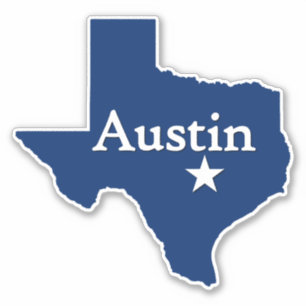 Adesivo Austin, mapa do estado municipal de capital de
