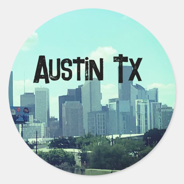 Adesivo Austin Texas backround (Frente)