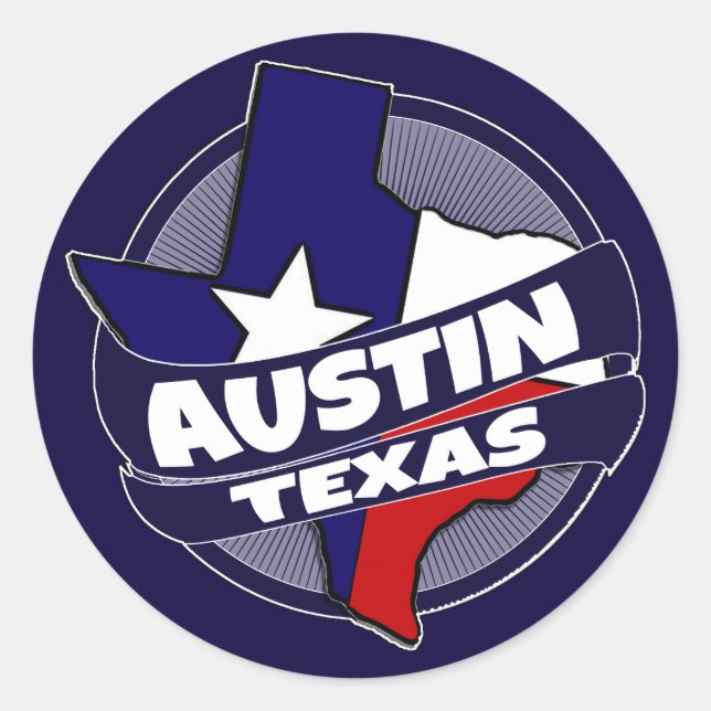 Adesivo Austin Texas flag burst stickers (Frente)