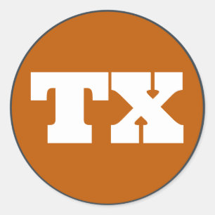 Adesivo Austin (TX) - Laranja Queimado x Cinza branca