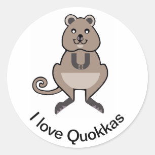 Adesivo Austrália - Eu amo QUOKAS - Marsupial - Vida selva