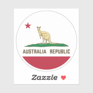 Adesivo Austrália República da Califórnia Flag Kangaroo