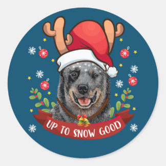 Adesivo Australian Cattle Dog Blue Heeler Reindeer Christm