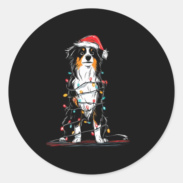 Adesivo Australian Shepherd Christmas Graphics Dog Lights  (Frente)