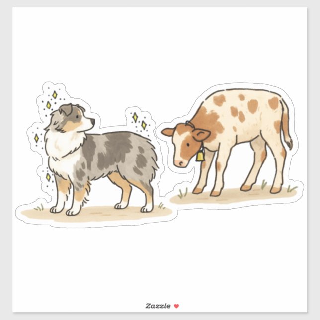 Adesivo Australian Shepherd - Pastoreio (Folha)