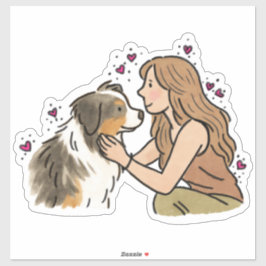 Adesivo Australian Shepherd - Trabalhando
