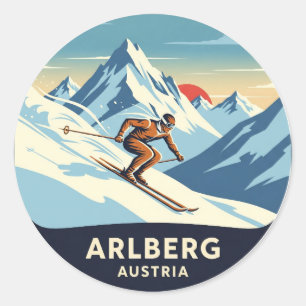 Adesivo Austria Arlberg Skier Skiing