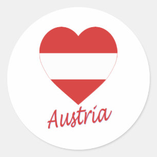 Adesivo Austria (civil) Flag Heart