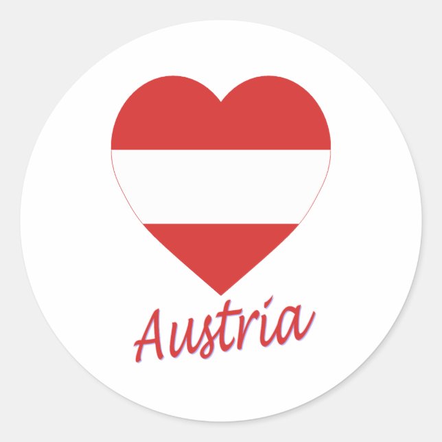 Adesivo Austria (civil) Flag Heart (Frente)