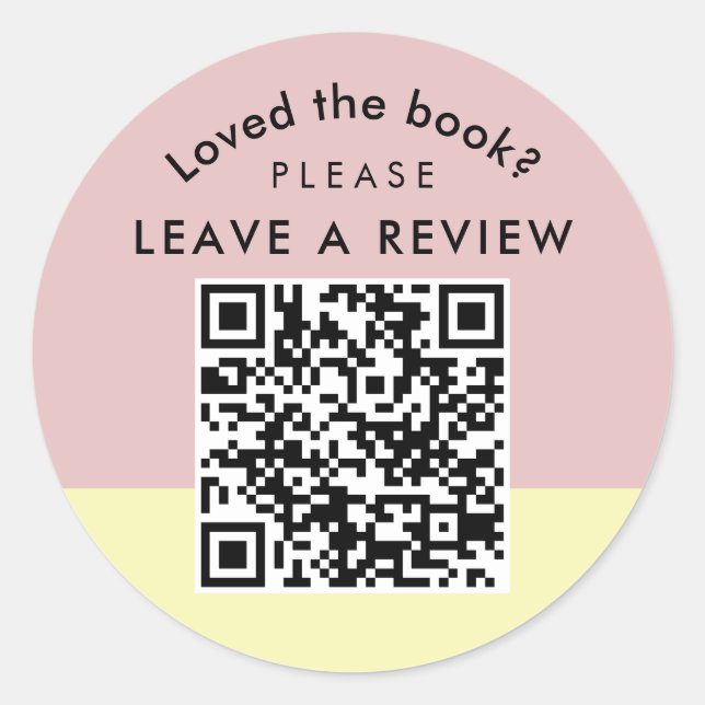 Adesivo Author Book Review Request QR Code Pastel (Frente)