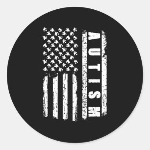 Adesivo Autism American Flag Autism Awarting Quebra-cabeça