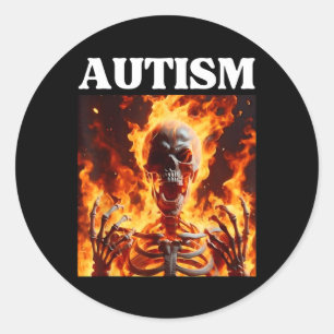 Adesivo Autism Funny Cringe Edgy Duro Skeleton Memória Fla
