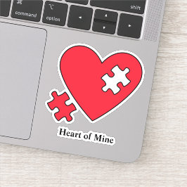 Adesivo Autism Heart Quebra-cabeça Laptop Cutout Vinil