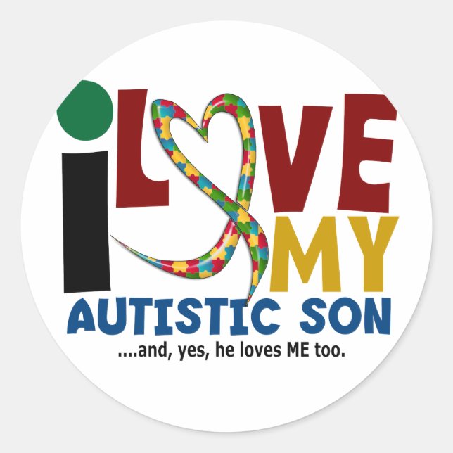 Adesivo AUTISM I Love My Autitic Son 2 (Frente)