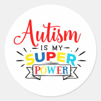 Adesivo Autism is my Super Power (color) Round Sticker