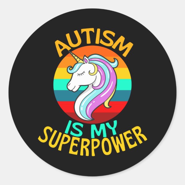 Adesivo Autism Is My Superpower Unicorn Lover (Frente)