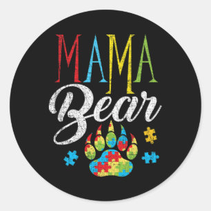 Adesivo Autism Mama Bear Quebra-cabeça Piece Child Grunge