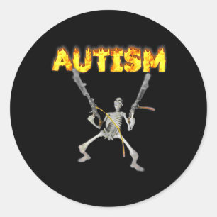 Adesivo Autism Skeleton Engraçado Memória De Tanque Especí