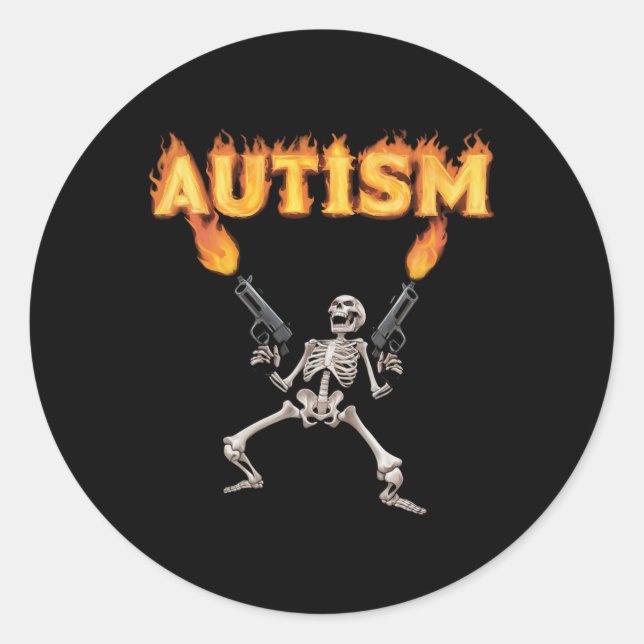 Adesivo Autism Skeleton Engraçado Memória-Tanque Específic (Frente)
