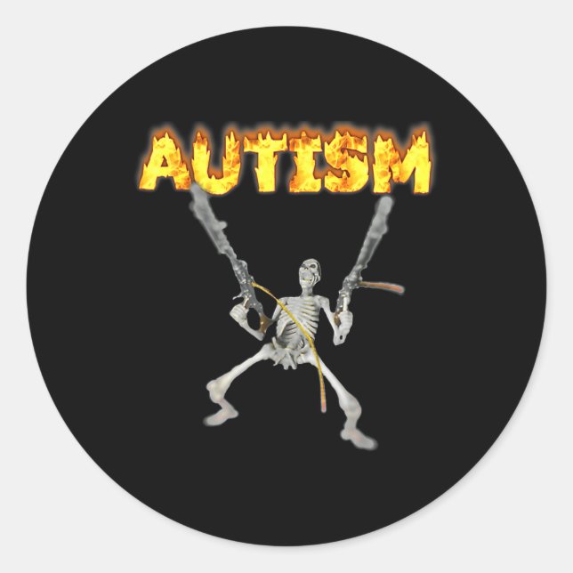 Adesivo Autism Skeleton Meme (Frente)