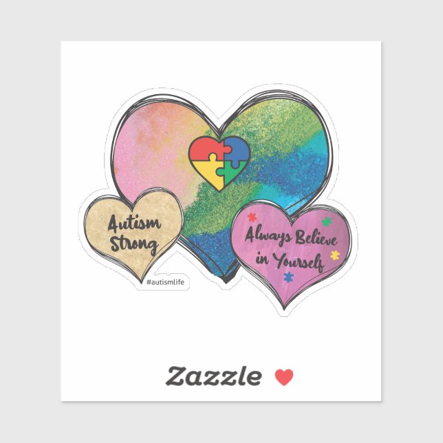 Adesivo Autism Strong (Folha)