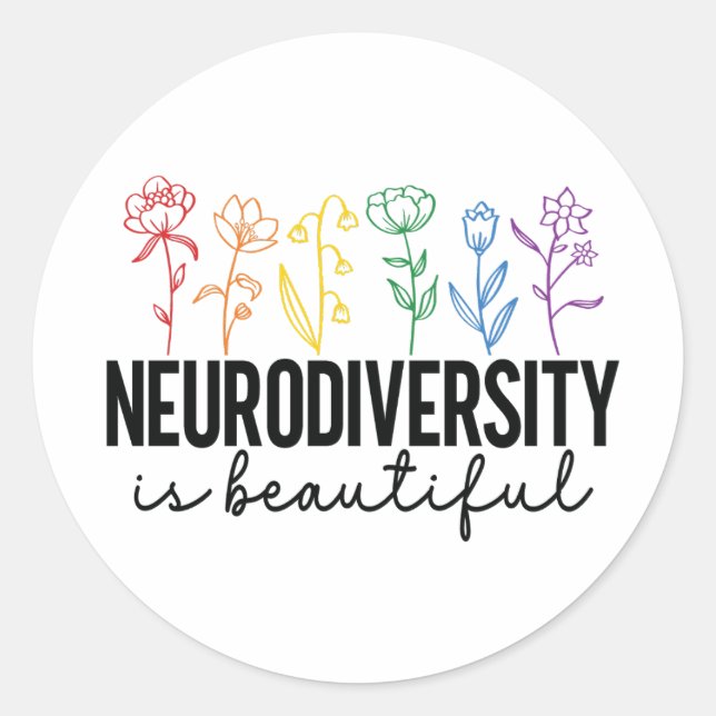 Adesivo Autism Wildflower, ADHD, professor especial (Frente)