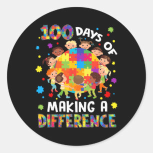 Adesivo Autismo 100 Dias 100º Dia De Escola Professor Auti