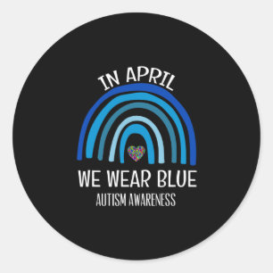 Adesivo Autismo Arco-Íris Em Abril Vestimos Autismo Azul A
