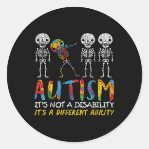 Adesivo Autismo Awerness - Skeleton Dabbing Autitic Kids A