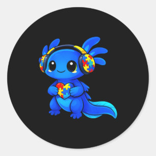 Adesivo Autismo axolotl quebra-cabeça coração fofo neurodi
