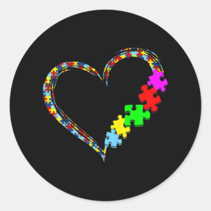 Adesivo Autismo Consciência Amor Quebra-cabeça de Coração