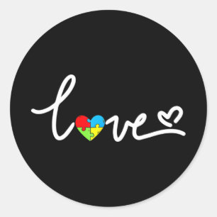 Adesivo Autismo Consciência Amor Quebra-cabeça de Coração