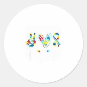 Adesivo Autismo Conscientização Paz Amor Autismo Puzzle Fi