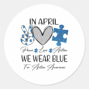 Adesivo Autismo Do Amor Pela Paz Em Abril Vestimos Azul Pa