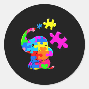 Adesivo Autismo elefante-cômico agiliza a consciência
