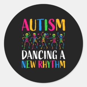 Adesivo Autismo Esqueleto Dançando Ritmo Autismo