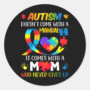Adesivo Autismo Mamãe não vem com um Autismo feminino manu