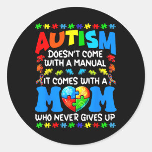 Adesivo Autismo Mamãe não vem com um Autismo feminino manu