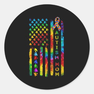 Adesivo Autismo Mamãe Tee Autismo Sensibilização Tie Dye A