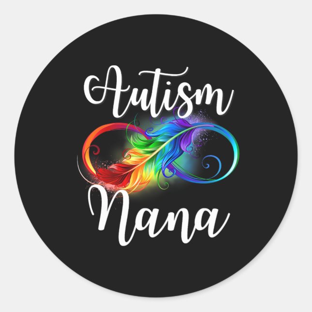 Adesivo Autismo Nana Neurodiversity Rainbow Infinity Sinal (Frente)