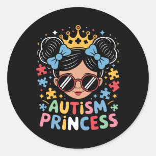 Adesivo Autismo Princesa Afro Girls Arco Filha Autism Awa