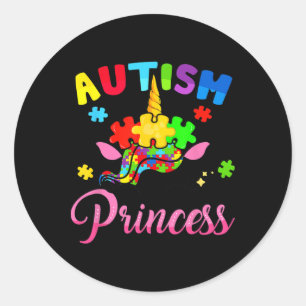Adesivo Autismo Princesa Unicórnio Autismo Menina