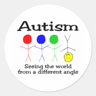 Adesivo Autismo que vê o mundo de um ângulo diferente
