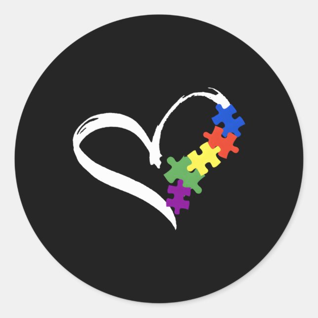 Adesivo Autismo Quebra-cabeça Ame Autismo Consciência Para (Frente)