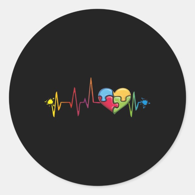 Adesivo Autismo Quebra-cabeça Piece Hebeat Jigsera Ele Con (Frente)