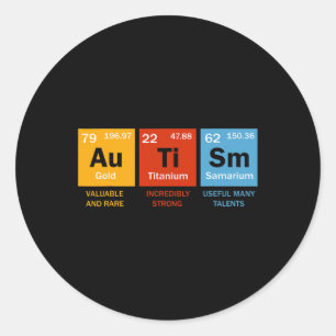 Adesivo Autismo Química Elementos de Mesa Periódicos Autis