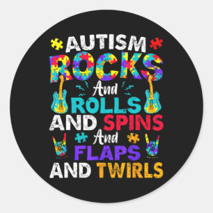 Adesivo Autismo Rocks E Rolls Engraçado Autismo Sensibiliz