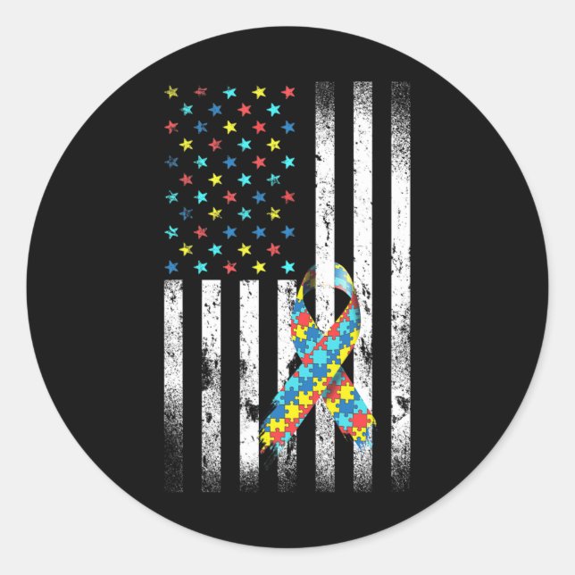 Adesivo Autismo Sensibilização Afetou Quebra-cabeça R de B (Frente)