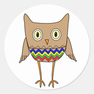 Adesivo Autismo Sensibilização Autismo Cores Coruja ZigZag